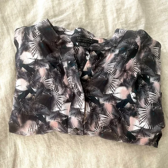 ALL SAINTS 100% silk dress shirt - Cette Island Dress - Picture 1 of 9